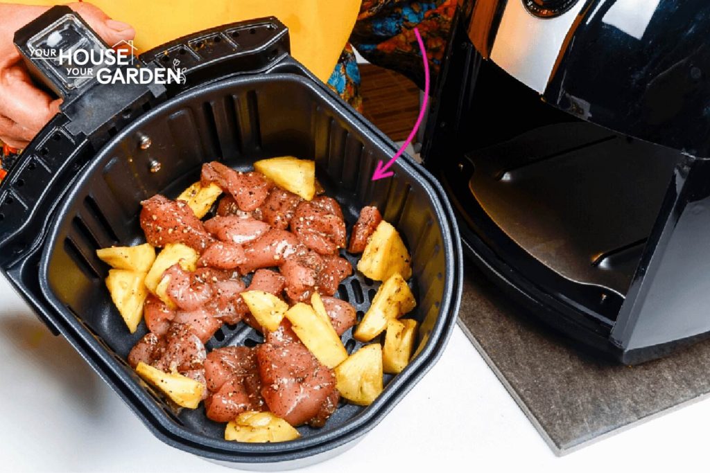 cooking chicken and potatoes in air fryer