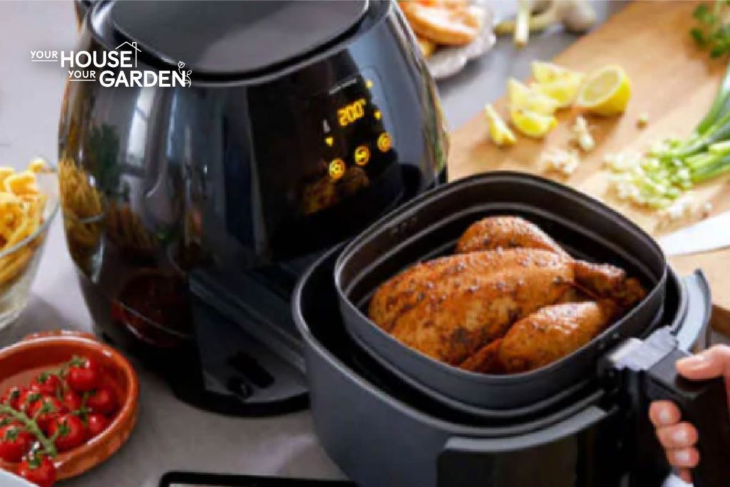 Food cooked in an air fryer