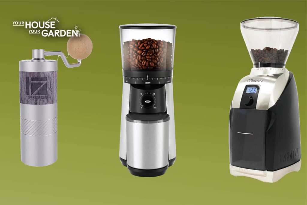 three different coffee grinders