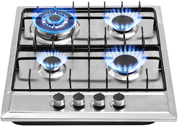 Forimo 24″x20″ Built-in Gas Cooktop 4 Burners Stainless Steel Stove with NG/LPG Conversion Kit