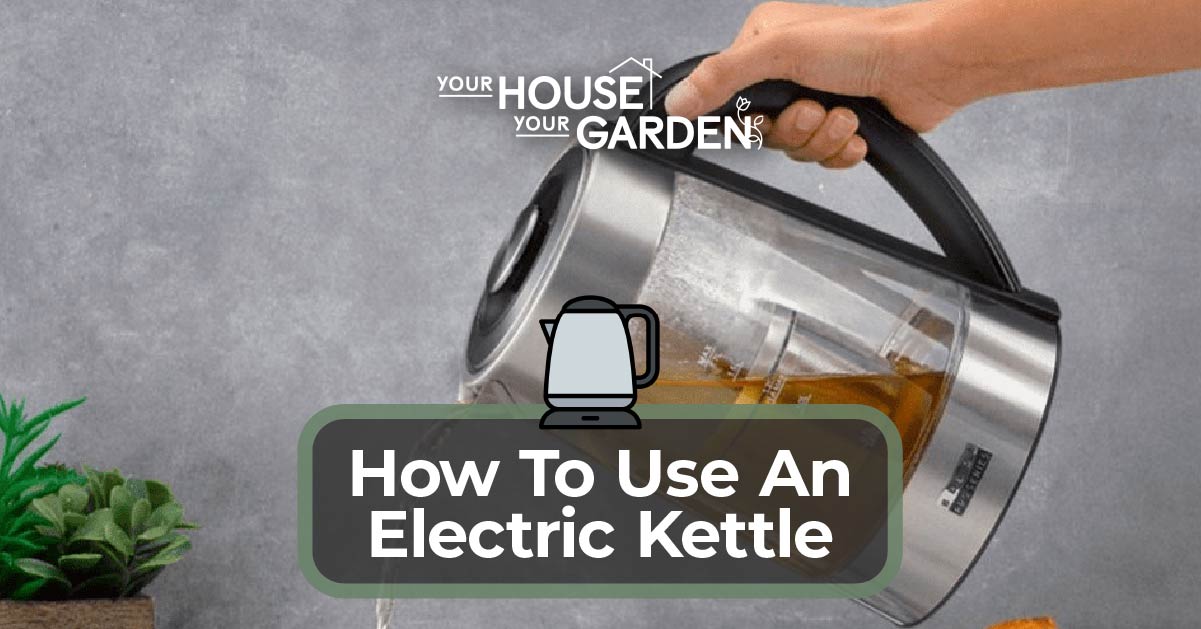 Electric kettle in use