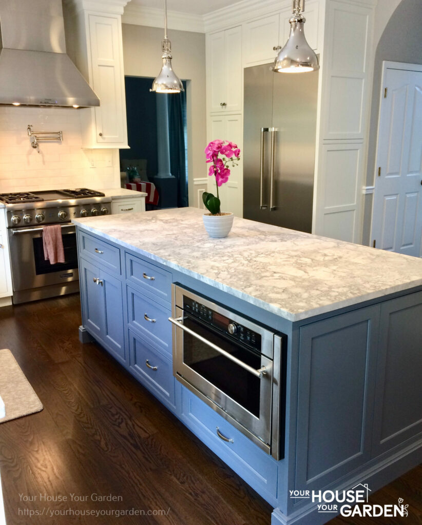 grey kitchen cabinet under kitchen island 8