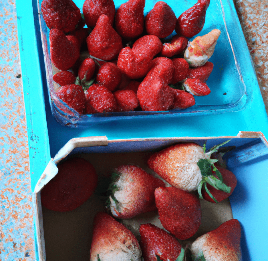strawberry in tray