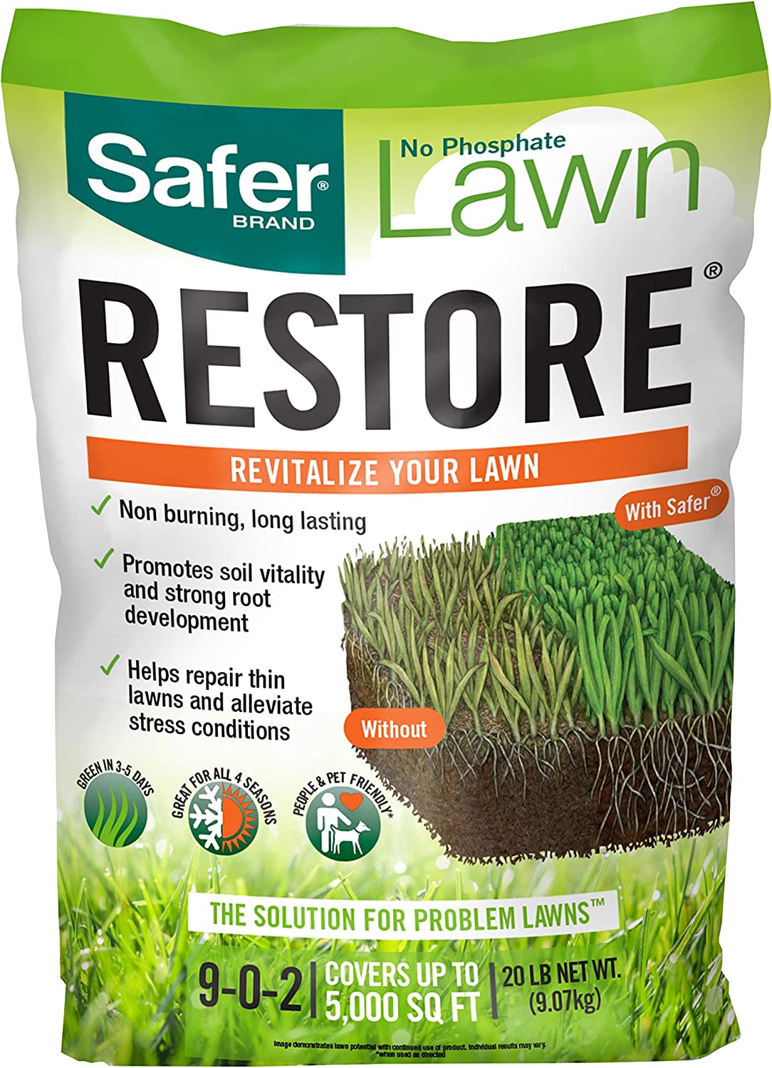 Safer Brand Lawn Restore Natural Non-Burning Fertilizer