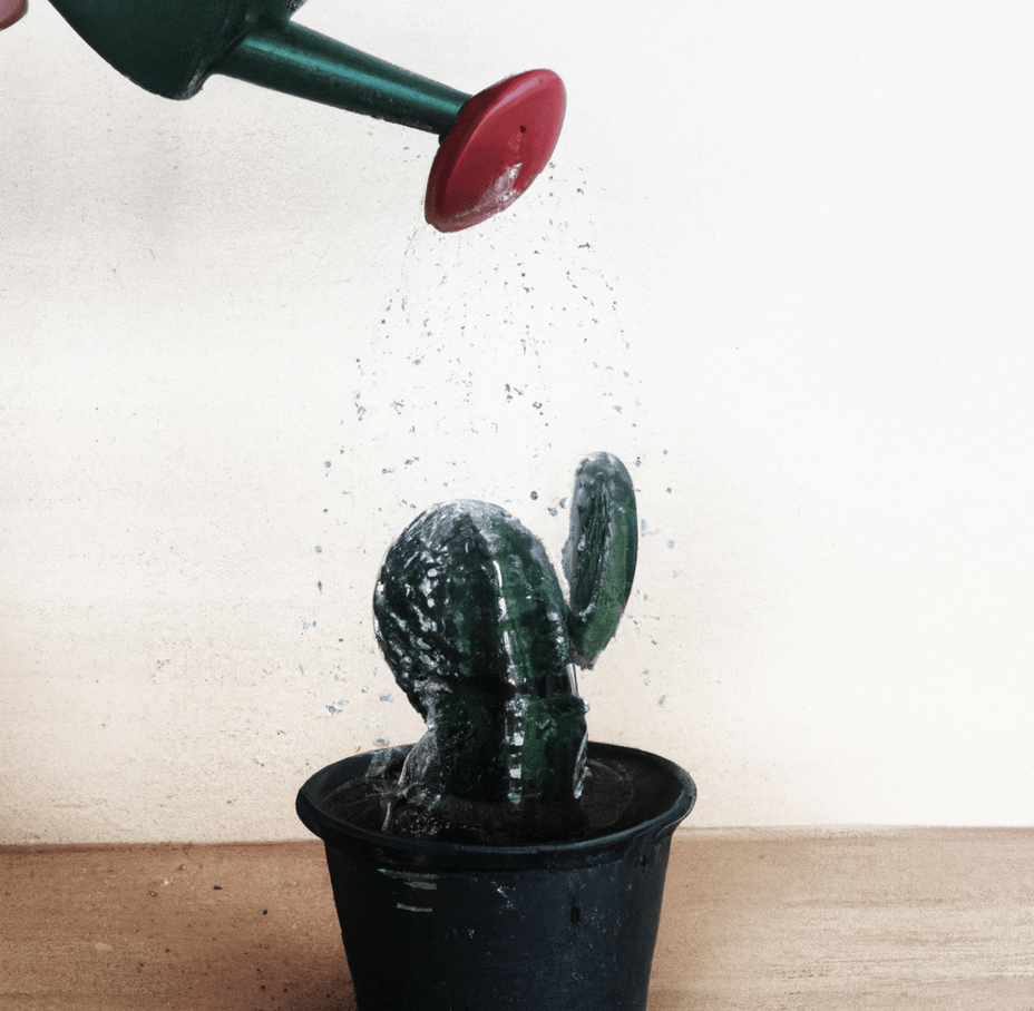 watering cactus