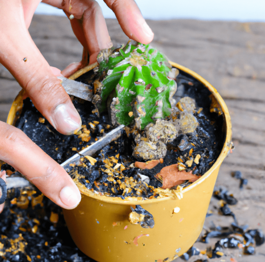 remove cactus from pot