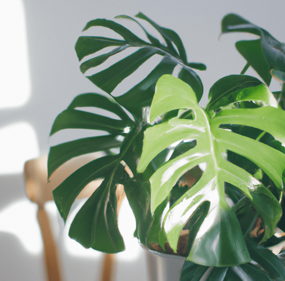 monstera leaves in sunlight