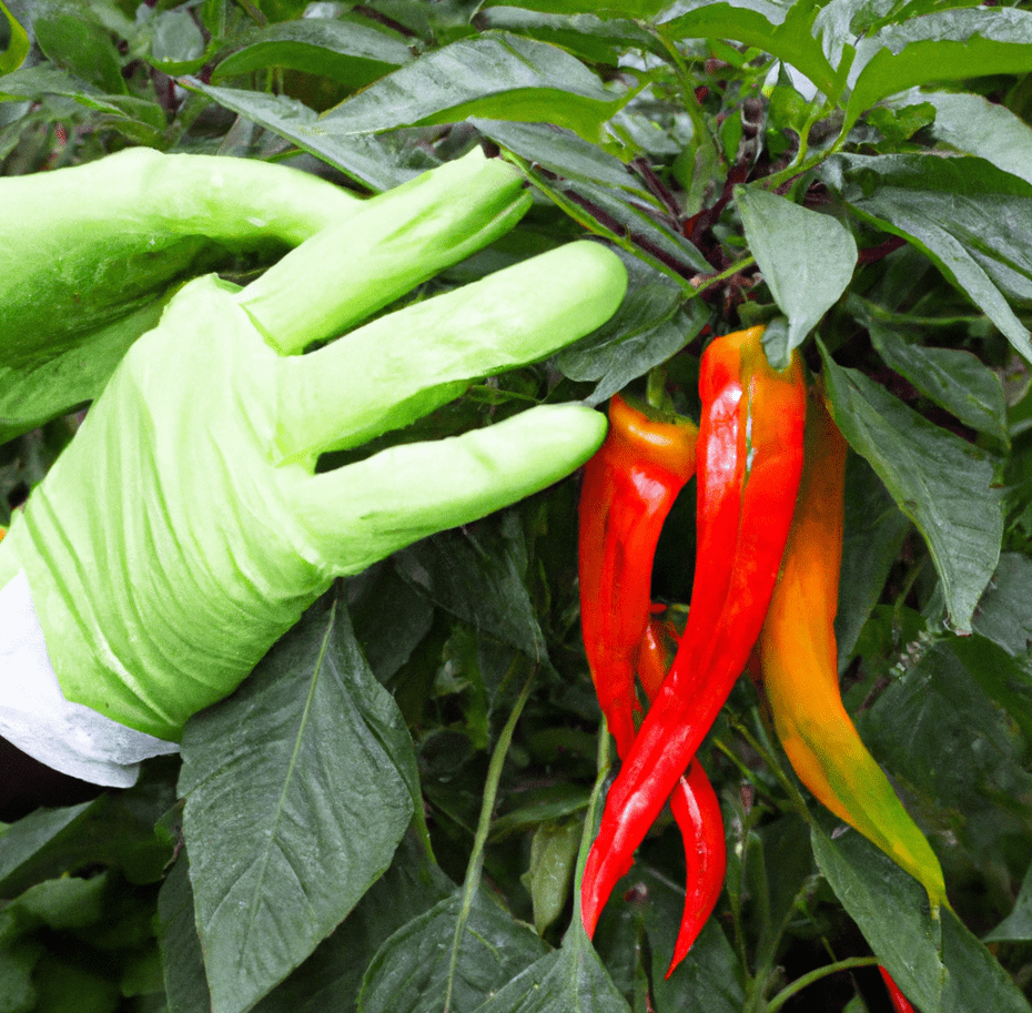 harvesting hot pepper