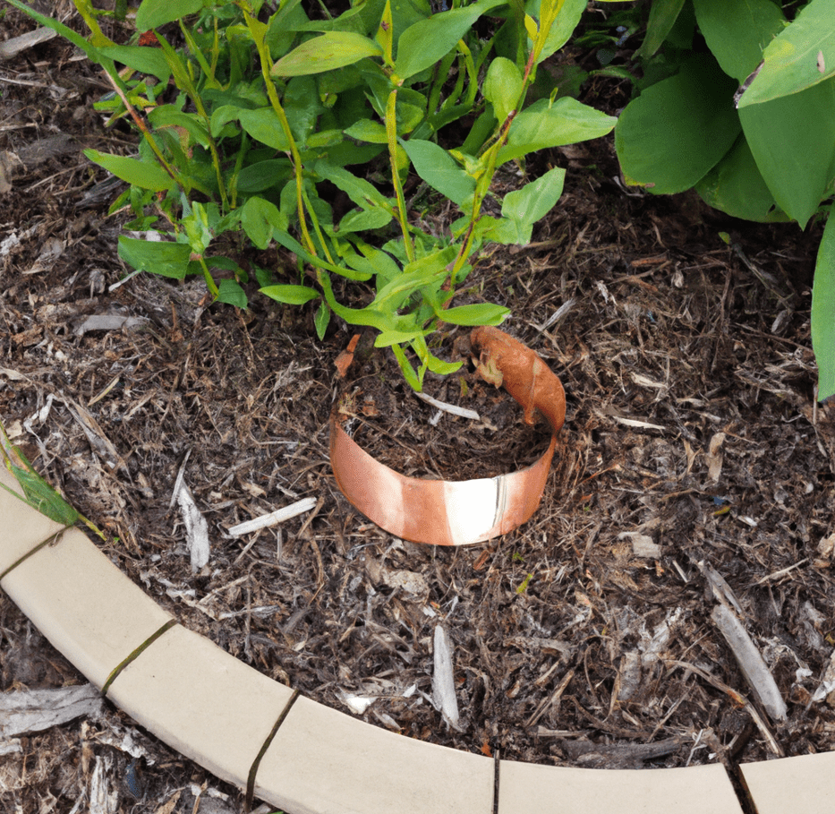 Copper ring around plants
