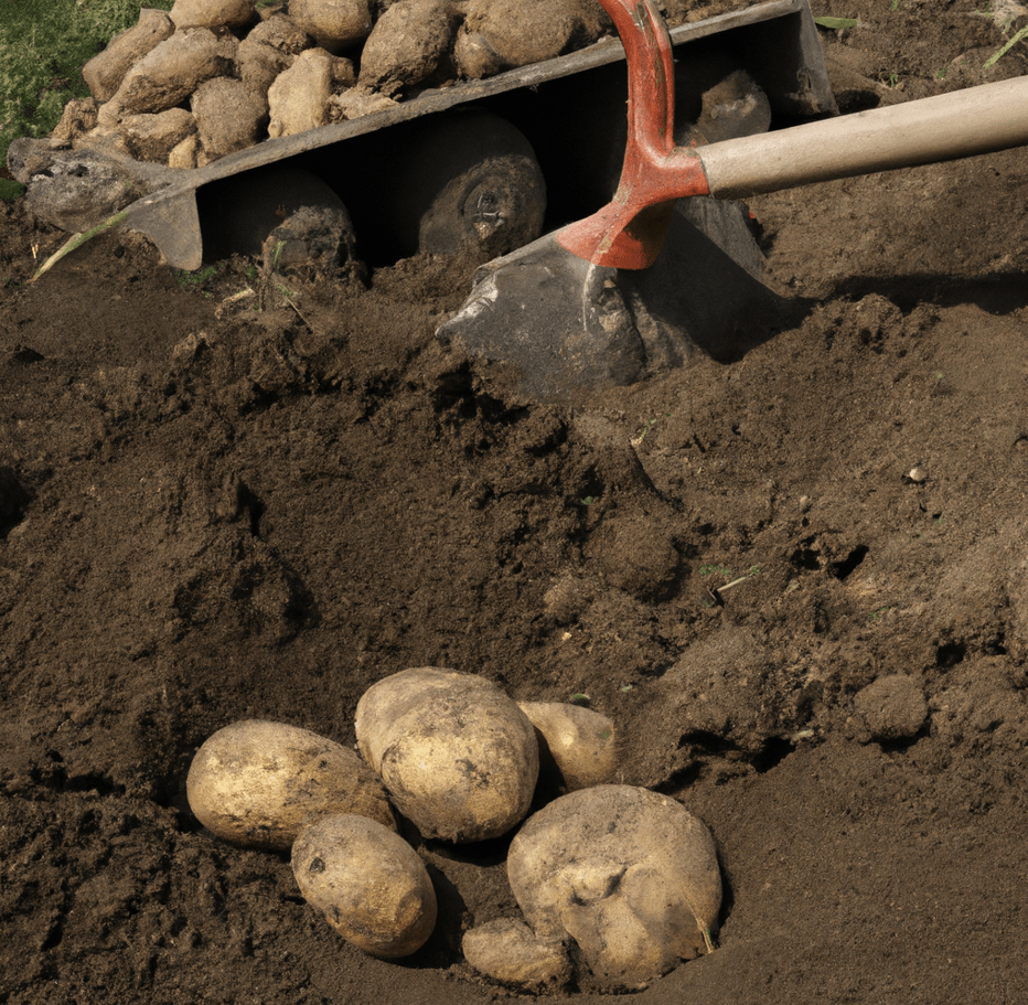 Hilling potatoes