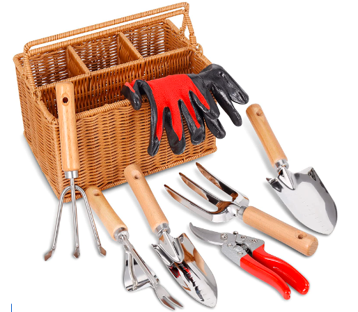 SOLIGT Gardening Hand Tools with Basket