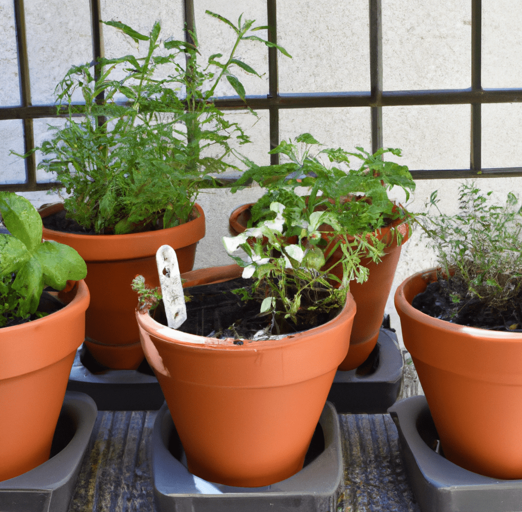 To produce herbs in containers