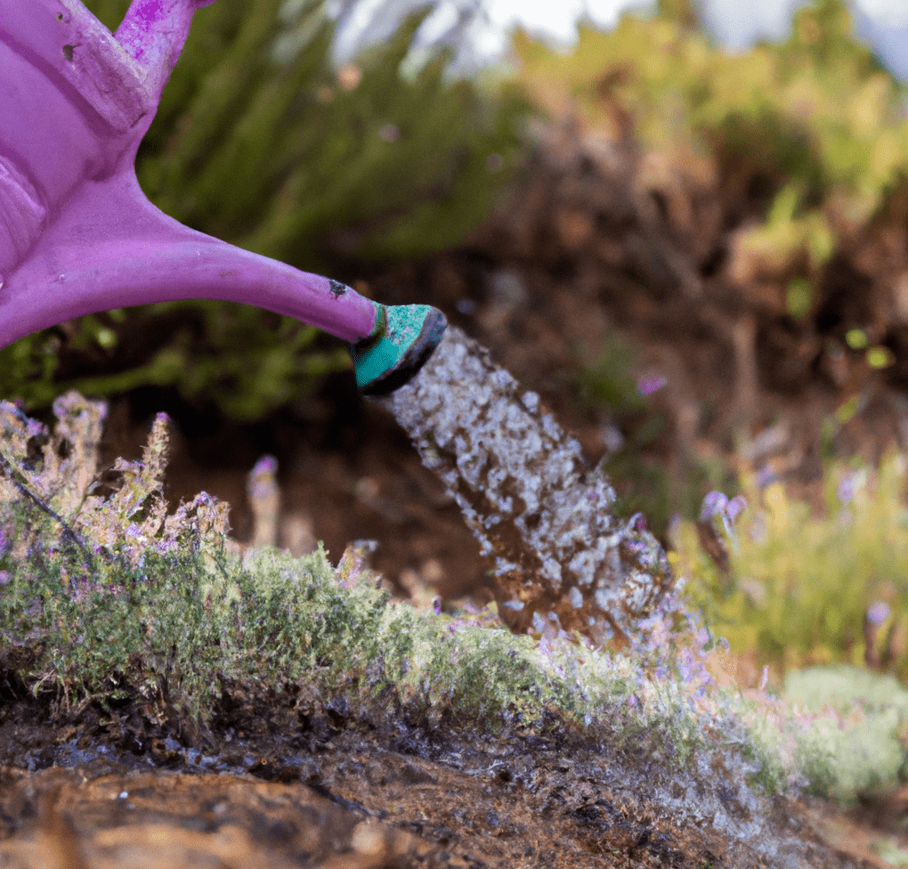 Sprinkling water and fertilizing your garden
